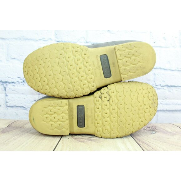 LL Bean Brown Leather Lace Up Round Toe Unlined Ankle Duck Boots Size 7 M - Picture 10 of 10